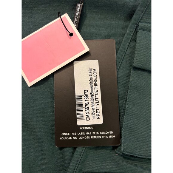 PrettyLittleThing Green Cargo Utility Dress NWT Size 0 Multiple Pockets - Picture 5 of 6